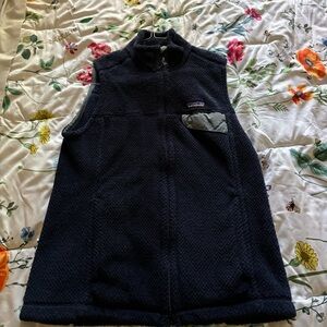 Navy Fleece Vest with Pocket